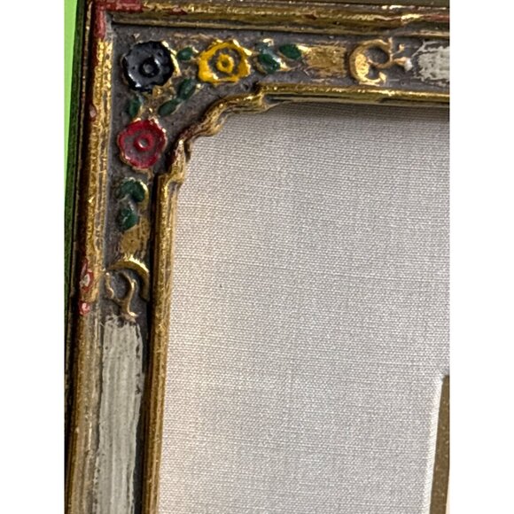 1940's Vintage Family Photograph In Ornate Hand-Painted Gold Wooden Frame - Picture 2 of 16